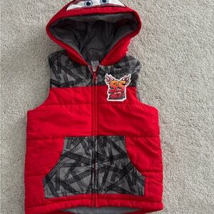 Disney Cars Red and Gray Kids Puffer Vest